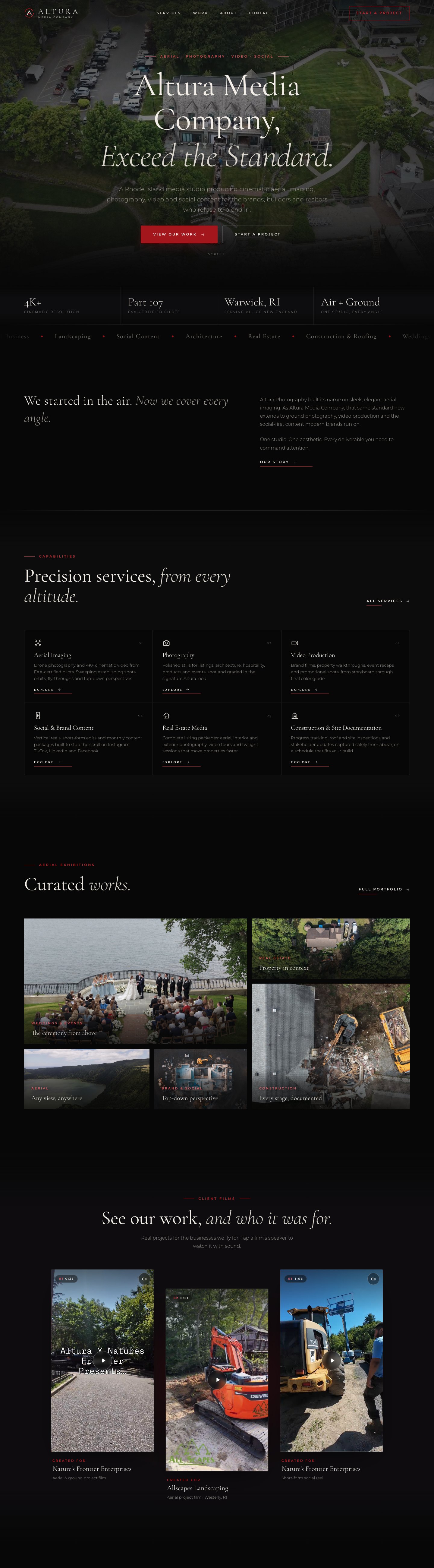 The Altura Media Company homepage, built by Redline